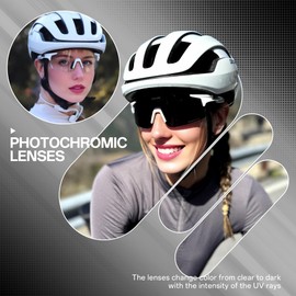 SCVCN Photochromic Cycling Glasses Men Women Clear Sports Sunglasses UV400 Protection for Cycling Running Baseball mtb 06