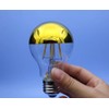 A60 Half Chrome Light Bulb 3 Pack,6 Watts(60W Equivalent)E27 Base