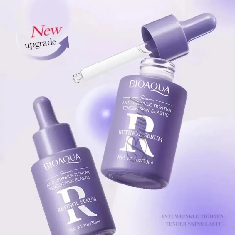 Bioaqua Sérum con Retinol, Antiarrugas Antiedad Suaviza Líneas Día/Noche