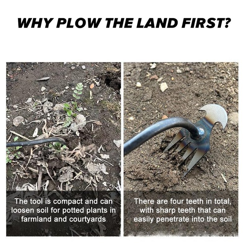 Michear Weed Pulling Tool Weed Puller Hand Long Steel Handled