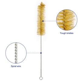 Labasics Tube Brushes, Pack of 10 Bristle Test Tube Bottle Washing Brushes with Radial Bristle End, Suitable for Laboratory Use, Size S