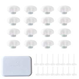 Fayemint Pack of 16 Duvet Clips, Non-Slip Duvet Cover Clips, with 1 Box and 16 Plastic Pins, for Quilts, Bed Sheets, Pillows, Socks (White)