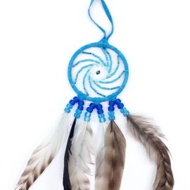 New Stunning First Nations Dream Catcher Blue Energy Spiral 2.5"