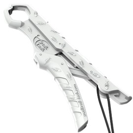 SNAIL TRAIL 7.5''/9'' Floating Fish Gripper, Fishing Grabber, Catfish Mouth Pliers, Caught Bass Holder, Digital Scale Hook Clamp, Saltwater Lip Grip Tool with Lanyard, Gifts for Men, White