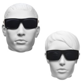 Locs Men's All Black Hardcore Gangster Style Sunglasses Sharp Square Wrap Around Style Vintage With Microfiber (2 PK Locs 91025 Glossy Black)