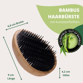 PARSA Beauty Professional Detangling Brush Made of FSC Certified Bamboo - Hair Brush with 4 Stage Bristles for Gentle Detangling and Scalp Massage - No Pulling