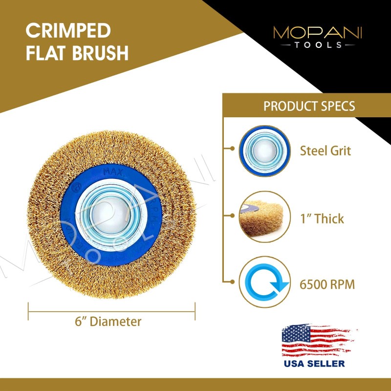Mopani 1-Pc 6" INCH ROUND BRASS WIRE BRUSH WHEEL FOR