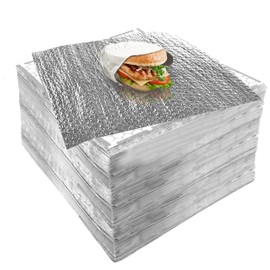 Insulation Sandwich Wrapping Paper Aluminum Foil Sheets - [500 Pack] - (14" x 16") - Aluminum Foil Sandwich Wrap Sheets For Sandwiche Wraps, Burritos and BBQ