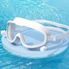 Integrated Wide White Sea Swimming Goggles Earplugs