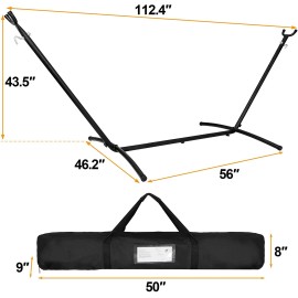 SEGAWE Durable Portable Hammock Stand Heavy Duty Indoor Outdoor Garden Yard Relax