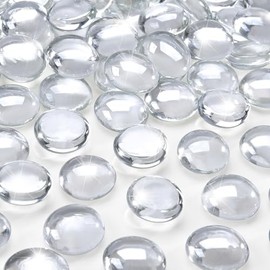 RUOJAS 10 Pounds Crystal Clear Fire Glass Beads 3/4 Inch Firepit Gems for Fire Pit Table, Fireplaces, Fire Bowl, Garden Landscaping & DIY Crafts