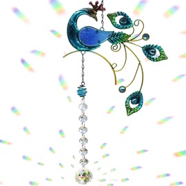 Peacock Crystal Suncatcher Pendant Hanging Chandelier Prism Rainbow Manufacturer Ornament for Window Suncatcher Home Garden Decoration