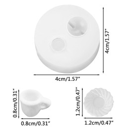 Mini Cup Coaster Shape Resin Silicone Molds 3D Simulation Cups Epoxy Casting Molds for DIY Micro Resin Dollhouse House Kitchen Display Decor