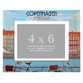 R and R Imports Copenhagen Denmark Design C Souvenir Wooden Photo Frame Matted 4 x 6 Inch Single