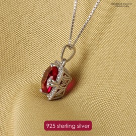 Blue Topaz Necklace 925 Sterling Silver Cushion Cut 18 Inch Chain Spring Ring Clasp White Sapphire December Birthstone Necklace for Women Birthstone Charms Gemstone Necklace Birthstone Jewelry