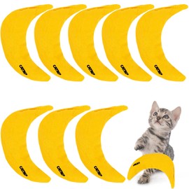 Norcoin 8 Pack Catnip Toys Yellow Banana Catnip Chew Toy Banana Cat Pillow Interactive Toy Kitten Banana Stuffed Catnip for Cat Kitten Paw Chew Biting Scrub Toy