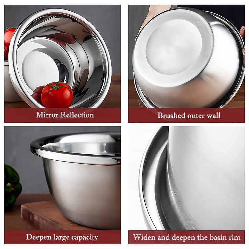 Stainless Steel Bowl, Mixing Bowl, Salad Bowl, Serving Bowl, Storage