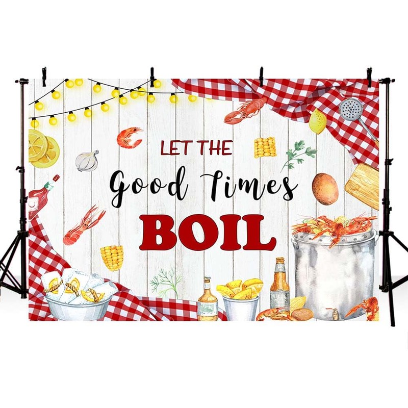 AIBIIN 7x5ft Let The Good Times Boil Backdrop Crawfish Boil