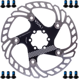 YBEKI Bike Disc Brake Rotor 140mm 160mm 180mm 203mm disc Brake Rotor with 6 Bolts for Road Bike Mountain Bike MTB BMX Stainless Steel Bicycle Rotor (Black, 203)