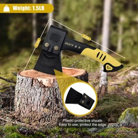 ZEUSTR 10" Splitting Axe Hatchet with Nylon Shock-Absorbing Handle, Camping Axe for Small Logs