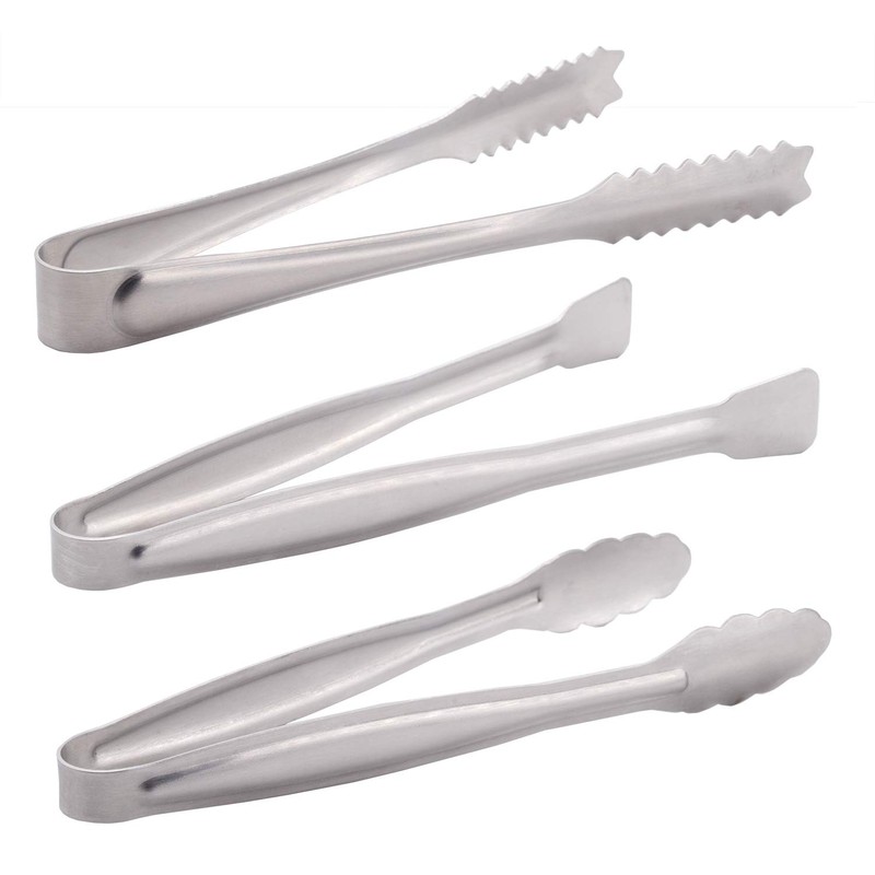 HINMAY Small Serving Tongs Set 6-Inch Appetizer Tongs Stainless Steel