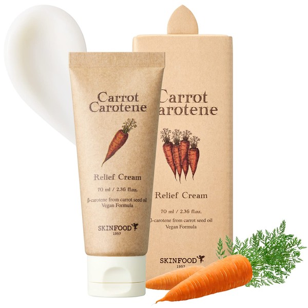 Skin Food Carrot Relief Cream 55 ml (1.85 fl.oz.) - Redness Soothing and Moisturising Face Gel Cream for Sensitive Skin, Vegan, Cruelty-Free, D