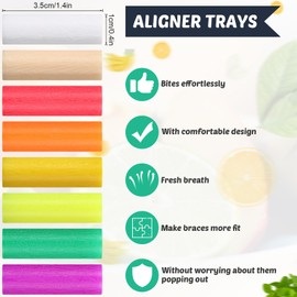 80 Pieces Chew Aligner Tray Seaters Colorful Aligner Seater Chew Chompers, 8 Colors