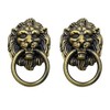 BfyBest 2Pack Cabinet Knobs Pulls Lion Head Ring Pulls Handle