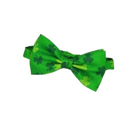 St. Patrick's Man Tie Necktie Green Shamrock Pre-tied Bowtie Man Suspenders JHSP36 (Bow Tie-A2)