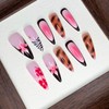 BABALAL Press on Nails Long Stiletto Fake nails Brown Tortoise