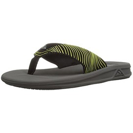 Reef Boy's GROM Rover Prints Flip Flop, Yellow/Black, 11/12 M US Little Kid