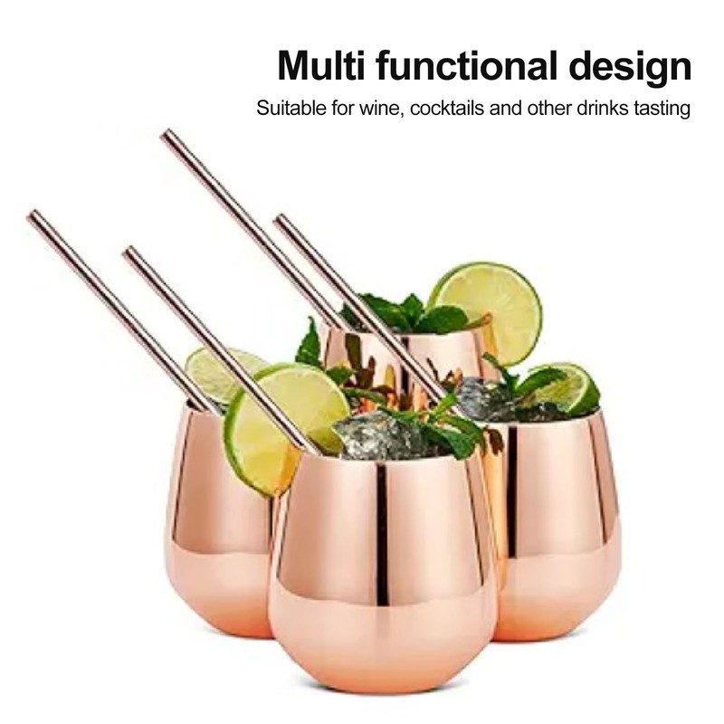 Stainless Steel Wine Glass Stemless Egg Shape 550ml Unbreakable Portable