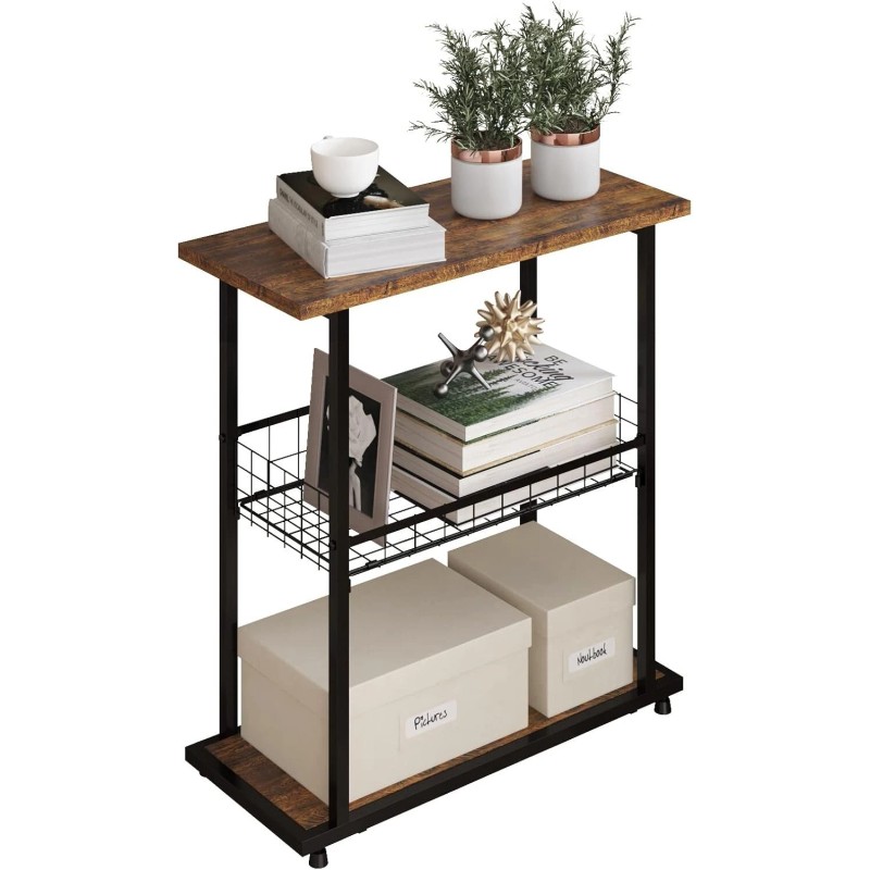 PROXRACER 3-Tier Narrow Side Table Small End Table for Sofa