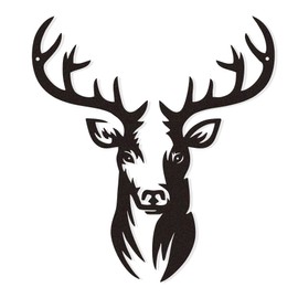 Zckjnoi Deer Head Wall Decor - 14x13 Inch Iron Animal Sculpture, Outdoor Metal Art Hunting Accent for Cabin Lodge Living Room