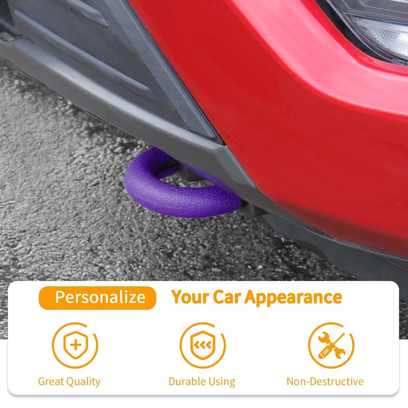 Hoolcar Tow Hook Covers Front Bumper Tow Hook Rubber Sleeve