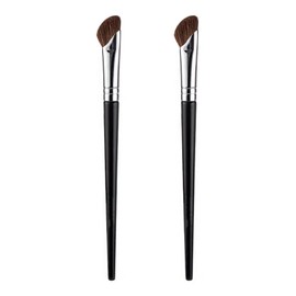 BTtime Nose Shadow Brush, 2 Pcs Pony Hair Makeup Brush, Shading Brush, Nose Contour Brush, Angled Nose Brush, Eye Shadow Brush, 100% Animal Hair, Good Color, Powder Content, Suitable for All Skin