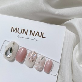 MunNail Lovely Mother of Pearl Nail Tips - Lipstick / MunNail 러블리자개네일팁 - 립스틱