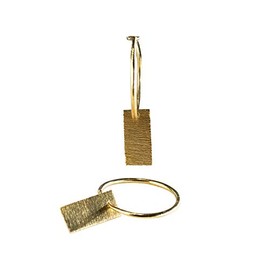 Gold Hoop Earrings for Women – Square Modern Minimalist Hoop Earrings with Rectangular Saint Valenine