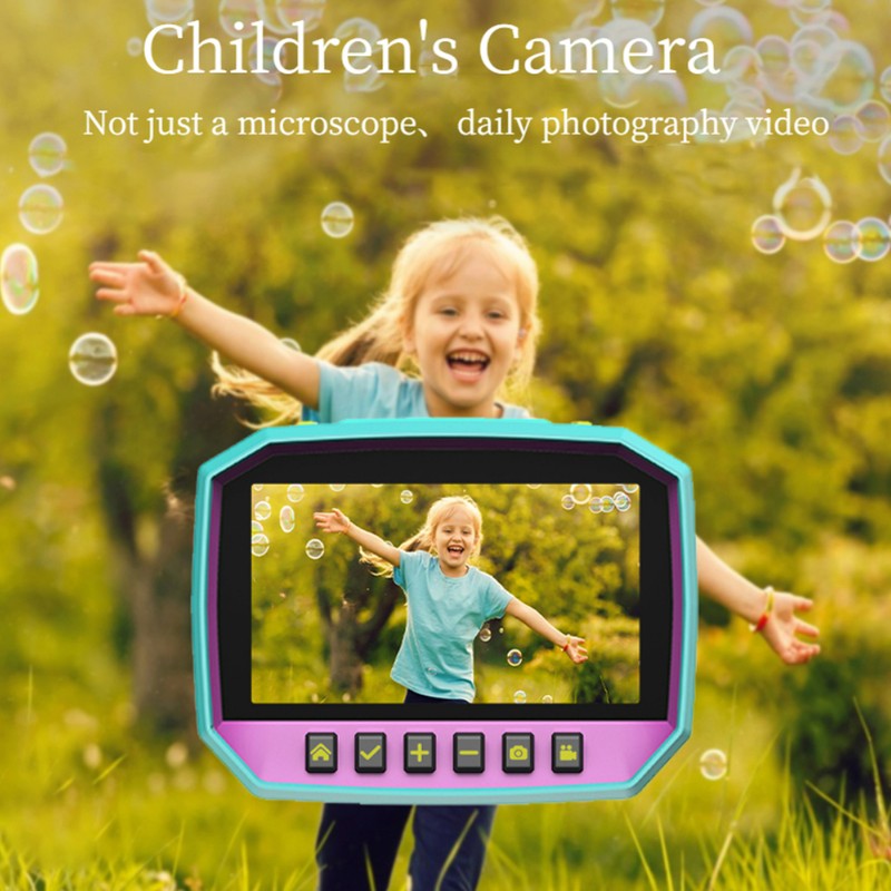 Children Handheld Digital Microscope 3inch Screen 10 to 800x Magnification