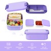 JBGOYON 4-in-1 Bento Box and Insulated Lunch Bag Set, Purple