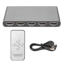 SWH51 5x1 HD Multimedia Interface Switcher 4K 60Hz 5 in 1 Out Splitter Supports 4Kx2K Resolution with Remote Control