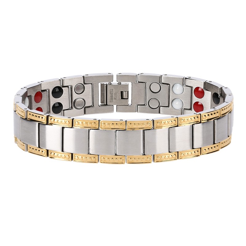 Double Strength Titanium Steel Magnetic Therapy Lose Weight Bracelet for