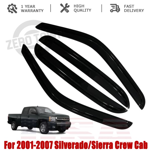 ZERO TOWN 4X Window Visors Rain Guards Fits For 2001-2007