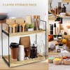 Ausune Coffee Station Organiser,2 Tier Coffee Bar Accessories Organiser, Wooden