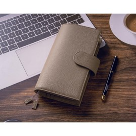 Ox Knight Leather Cover for Hobonichi Weeks/Weeks Mega - with Pen Loop, Card Slots, Back Pocket, and Bookmarks (Taupe)