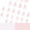 24Pcs French Tip Press on Nails Medium, GRITOSE Acrylic Fake