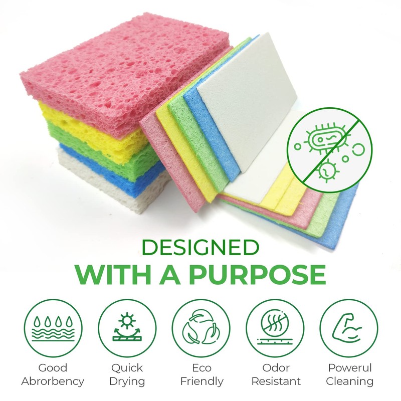 AIRNEX Biodegradable Compressed Cellulose Sponges - Pack of 32 Pop