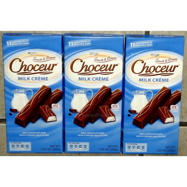 Choceur Milk Chocolate "Milk Creme" Bars Made in Germany, 7.05 Ounce (3 Pack)