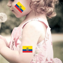 Womaha 30 Sheets Ecuador Flag Temporary Tattoos World Cup European Cup Football Face Tattoo Stickers