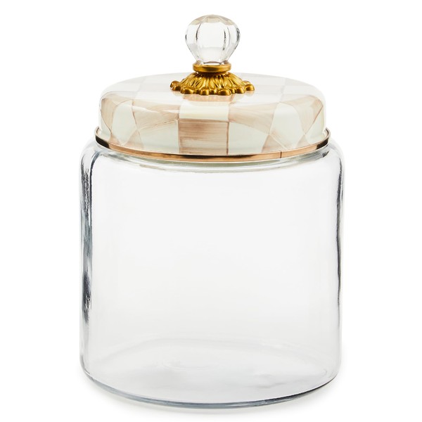 MACKENZIE-CHILDS Large Kitchen Canister, Decorative Glass Storage Jar with Lid,